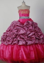 Lovely Ball Gown Strapless Floor-length Red Quinceanera Dress X042609
