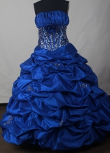 Lovely Ball Gown Strapless Floor-length Royal Blue Quinceanera Dress LJ2640