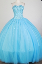 Luxurious Ball Gown Strapless Floor-length Baby Blue Quinceanera Dress X0426051