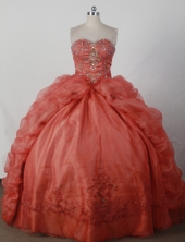 Luxurious Ball Gown Strapless Floor-length Red Quinceanera Dress X0426013