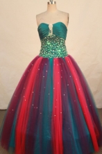 Modern ball gown sweetheart-neck floor-length net beading multi color quinceanera dresses FA-X-169