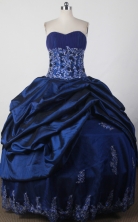 Modest Ball Gown Strapless Floor-length Blue Quinceanera Dress LJ2665