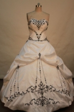 Modest ball gown sweetheart-neck floor-length taffeta quinceanera dresses TD2459