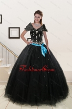 Most Popular Appliques and Beading Quinceanera Dresses in Black XFNAO113FAFOR