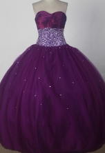 Perfect Ball Gown Strapless Floor-length Burgundy Quinceanera Dress X0426010