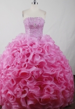 Perfect Ball Gown Strapless Floor-length Pink Quinceanera Dress Style LJ2604