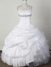 Perfect Ball Gown Strapless Floor-length White Quinceanera Dress LJ2666
