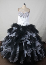 Perfect Ball Gown Sweetheart Neck Floor-Length Black Beading Quinceanera Dresses Style FA-S-404