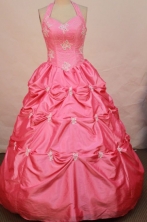 Perfect Ball gown Halter top neck Floor-length Quinceanera Dresses Style FA-W-054