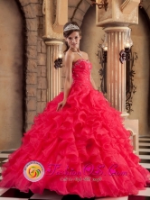 Perfect Ruched Bodice and Beaded Decorate Bust For Quinceaners Dress With Ruffles Layered For 2013 Tibu Colombia Spring Style  QDZY29FOR 