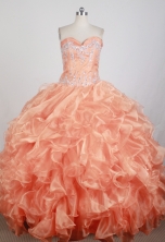 Popular Ball Gown Strapless Floor-length Orange Quinceanera Dress X0426034