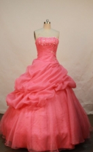 Pretty Ball gown Strapless Floor-length Quinceanera Dresses Style FA-W-008