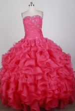 Romantic Ball Gown Strapless Floor-length Florid Quinceanera Dress X0426027