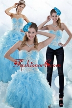 Sturning Baby Blue Sweetheart 2015 Sweet 15 Dresses with Embroidery and Ruffles XFNAOA45TZA1FOR