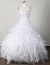 Sweet Ball Gown Strapless Floor-length White Quinceanera Dress LJ2653