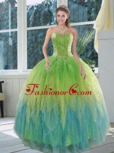 The Most Popular 2015 Appliques and Ruffles Sweet 15 Dress XFNAO5786TZFXFOR