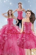 Wonderful Pink Quinceanera Dresses with Beading and Ruffles for 2015 XFNAOA31TZA1FOR