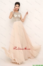 2016 Beautiful Beaded Bateau Prom Dresses with Brush Train DBEE351FOR