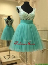 2016 Elegant Deep V Neckline Short Prom Dress with Lace BMT0140FOR