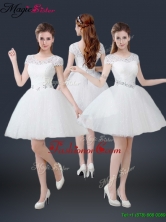 2016 Luxurious Mini Length Short Sleeves Beading Prom Dresses YCPD010FOR