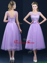 2016 Popular See Through Applique and Belt Prom Dress in Tulle BMT0184BFOR