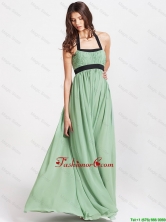 2016 Spring Modern Halter Top Prom Dresses with Ruching and Belt DBEE184FOR