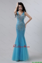 Luxurious Mermaid Beaded Prom Dresses with V Neck DBEE368FOR