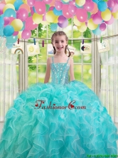 2015 Winter Lovely Aqua Blue Mini Quinceanera Dresses with Ruffles and Beading LGDTA75002FOR