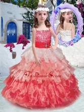 Beautiful Spaghetti Straps Mini Quinceanera Dresses with Beading and Ruffled Layers PAG231FOR