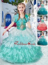 Classical Halter Top Mini Quinceanera Dresses with Ruffled Layers and Beading PAG261FOR