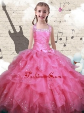 New Style Beading and Ruffles  Mini Quinceanera Dresses in Watermelon FA6GL41MTFOR