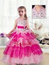 Pretty Halter Top Flower Girl Dresses with Ruffled Layers FGL224FOR 
