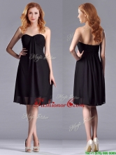 Empire Sweetheart Knee-length Short Black Prom Dress for Homecoming THPD289FOR