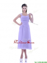 Fashionable Lavender Empire Square Prom Dress in Tea Length THPD063FOR