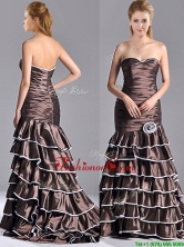 Luxurious Mermaid Ruffled Layers Prom Dress with Brush TrainTHPD247FOR
