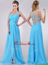Luxurious Straps Criss Cross Beaded Long Prom Dress in Baby Blue THPD156FOR