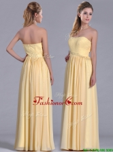 New Style Yellow Empire Long Prom Dress with Beaded Bodice THPD117FOR