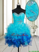 Best Beaded and Ruffled Organza Short Prom Dress in Gradient Color PSSWPD060FOR