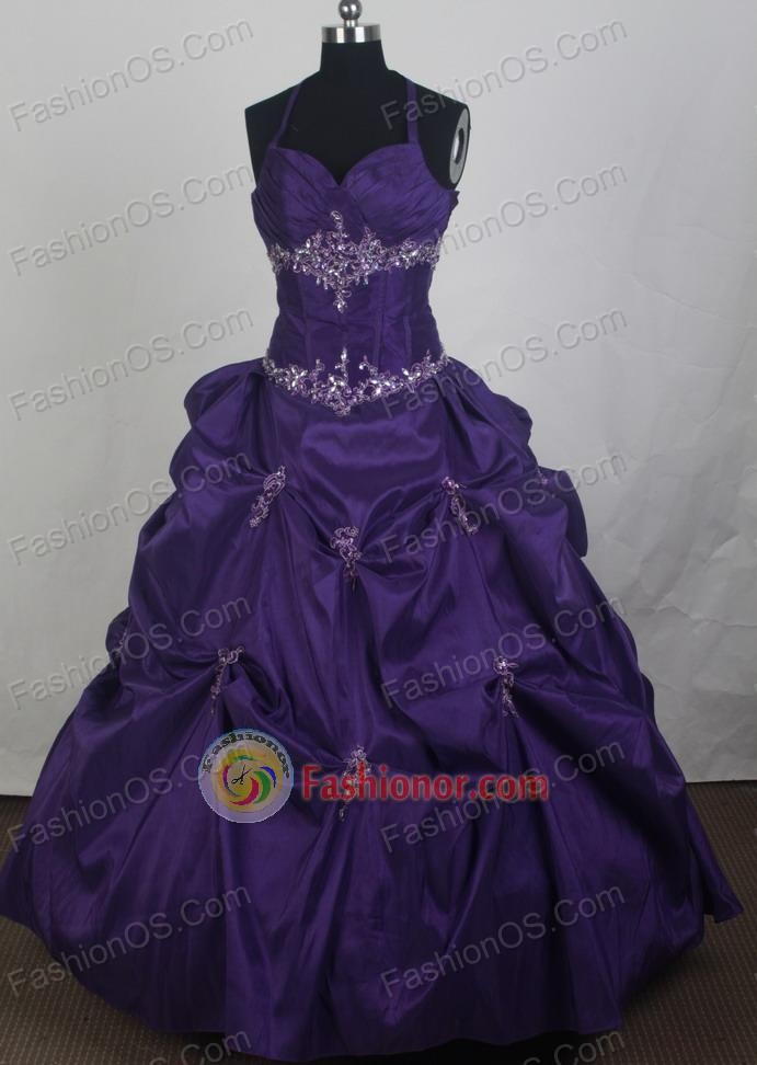 2012 New Ball Gown Halter Top Floor-Length Vintage Quinceanera Dresses Style JP42658