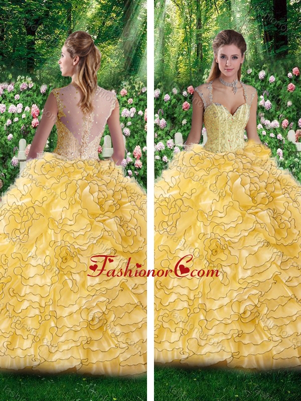2016 Vintage Straps Beading Quinceanera Dresses for 16 Brithday Party SJQDDT256002FOR