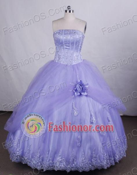Beautiful Ball gown StraplessFloor-length Vintage Quinceanera Dresses Appliques Style FA-Z-0037