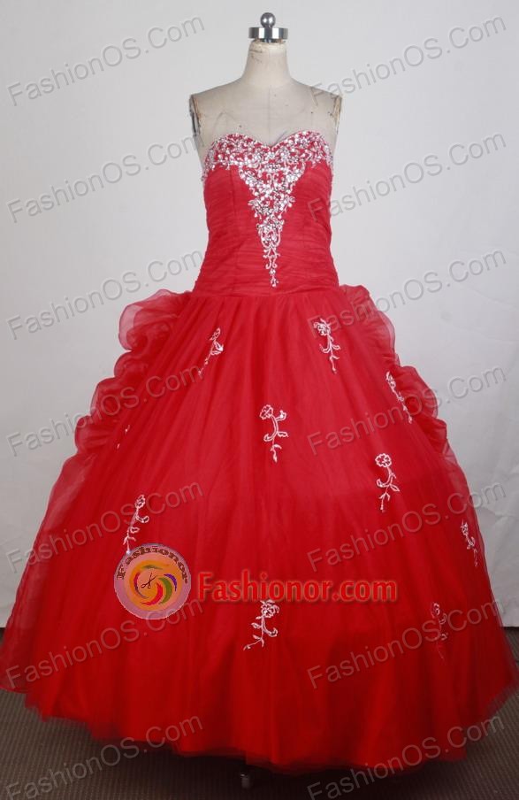 Classical Ball Gown Sweetheart Floor-length Vintage Quinceanera Dress ZQ12426060