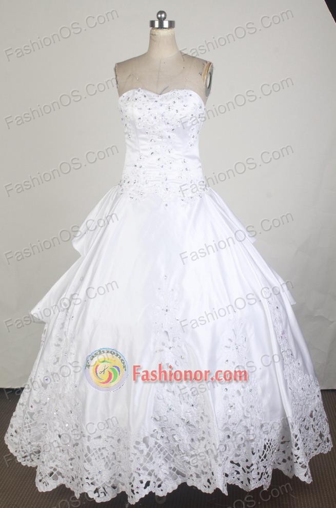 Exclusive Ball Gown Sweetheart Neck Floor-length White Vintage Quinceanera Dress LZ426017