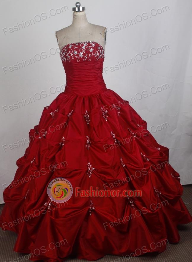Exquisite Ball Gown Strapless Floor-length Vintage Quinceanera Dress ZQ12426051