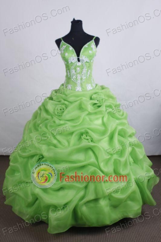 Lovely Ball gown Straps Floor-length Vintage Quinceanera Dresses Appliques Style FA-Z-0020
