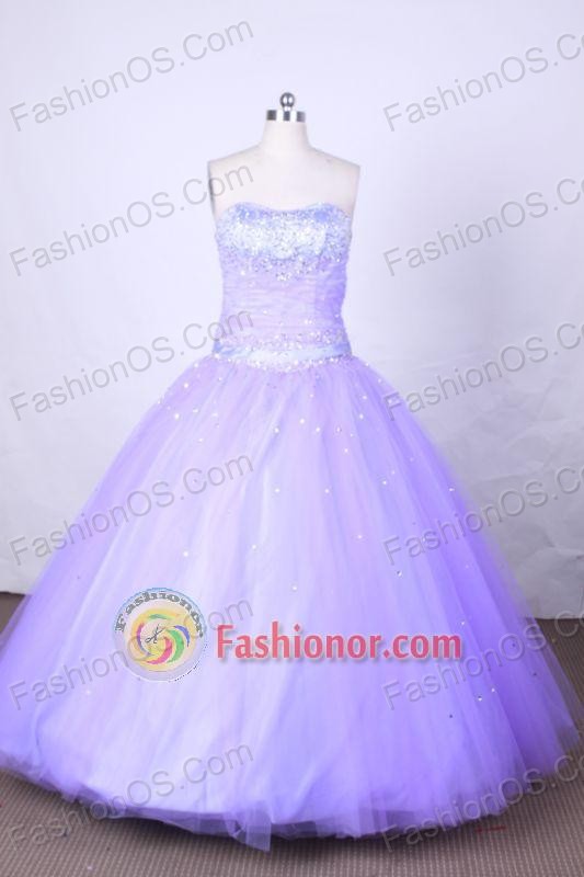 Luxurious Ball Gown Strapless FLoor-Length Lilac Beading Vintage Quinceanera Dresses Style FA-S-098