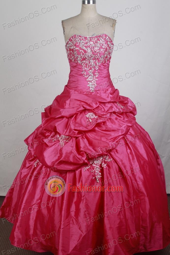 Popular Ball Gown Strapless Floor-length Vintage Quinceanera Dress ZQ1242604
