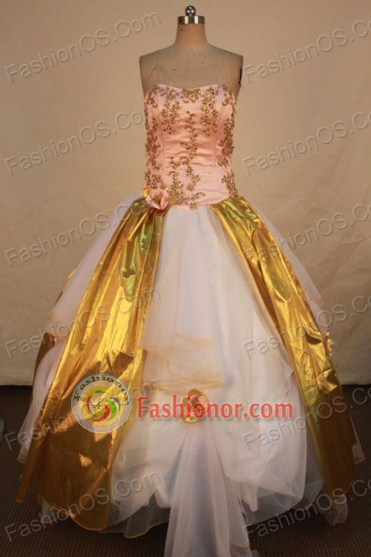 Unique Ball gown Strapless Floor-length Vintage Quinceanera Dresses Style FA-W-346