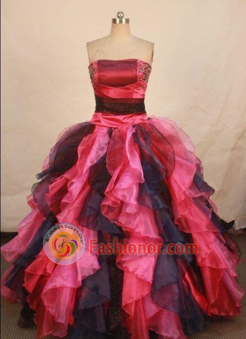 Special ball gown strapless floor-length organza beading multi colors quinceanera dresses FA-X-148