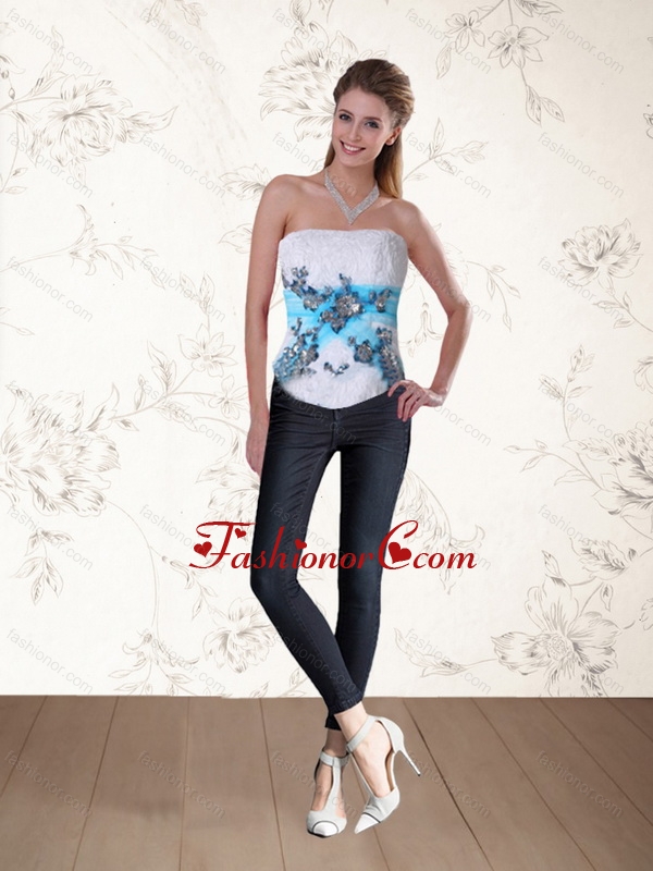 Strapless Multi Color Corset with Embroidery and Beading TXFD09030137TZDFOR